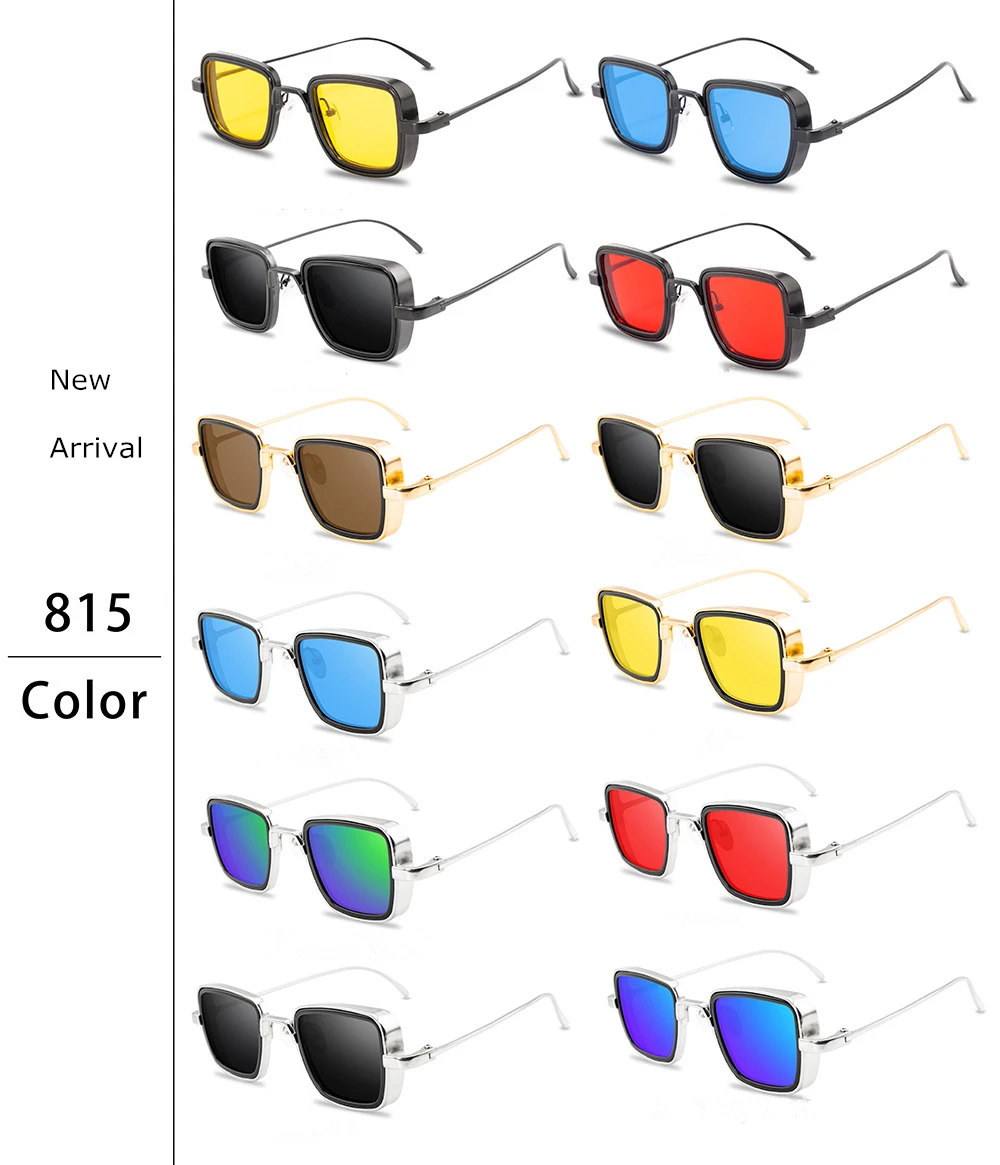 

Classic Square Sunglasses Men 2021 Trend Metal Mirror Sunglass Male Vintage Punk Sun Glasses Retro Shades For Men Women UV400