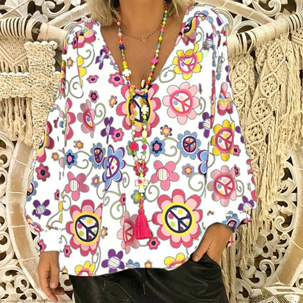 Хеджирование Печатный летний топ с длинным рукавом женская футболка подарок