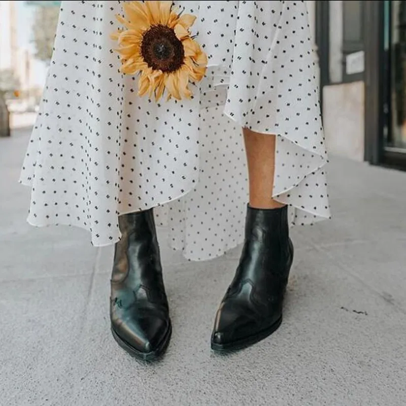 Женские дизайнерские замшевые ботинки челси ковбойские ботильоны с острым