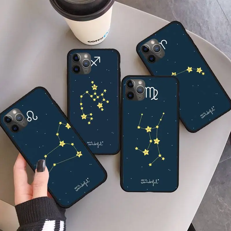 

constellations zodiac signs Phone Case for iPhone 11 12 pro XS MAX 8 7 6 6S Plus X 5S SE 2020 XR mini