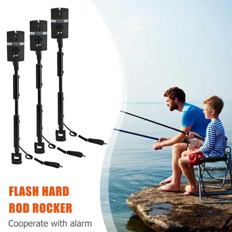 

3pcs Fishing Adjustable Flash Hard Rod Rocker Hanger 7 Colors Indicator