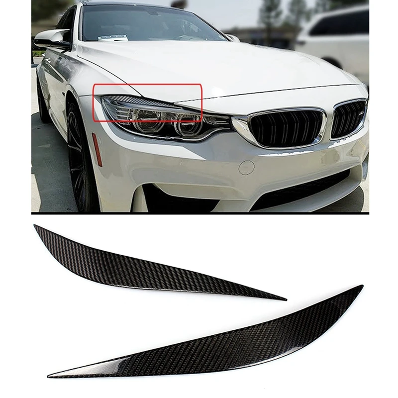 

Передние лампы для век подходит для Bmw F80 M3 F82 F83 M4 F32 F33 F36 2014-2018 настоящая сухая углеволоконная фара для бровей Обложка