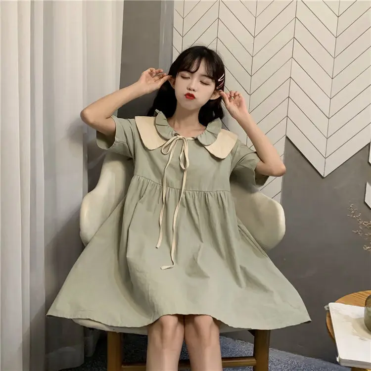 

2021 New Spring Autumn Women Skirt Casual Sweet A-line Long skirts Solid Simplicity Strap skirt female Japan style