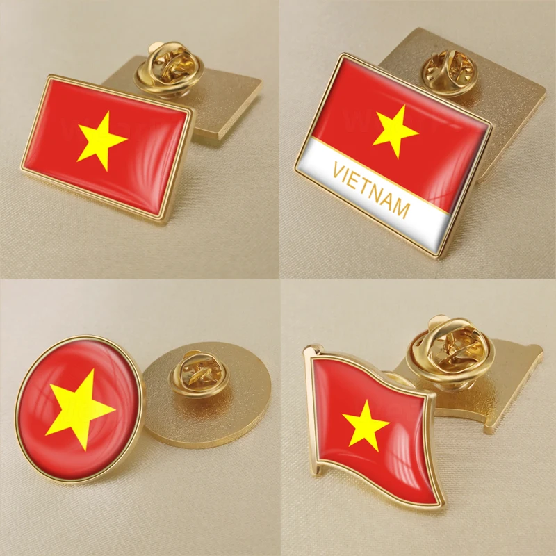 

Coat of Arms of Vietnam Vietnamese Map Flag National Emblem Brooch Badges Lapel Pins