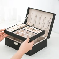 50hot necklace organizer 2 layers jewelry box display storage case for women girls