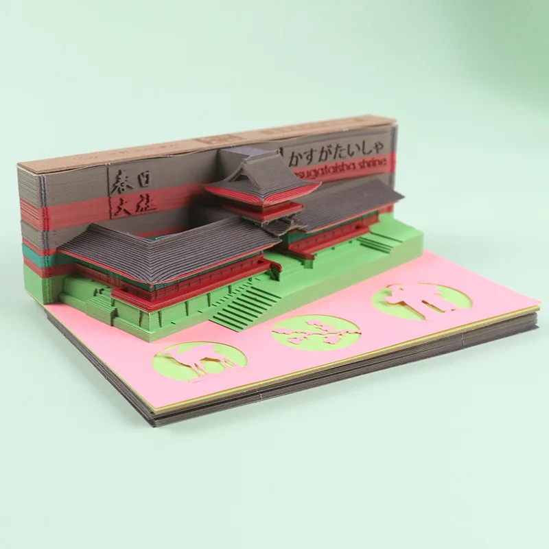 Omoshiroi-escultura de papel 3D de Castillo de Hogwarts, juego de bloques de construcci&oacute;n de Castillo de Hogwarts, Kasuga, Taisha, Phoenix Hall, regalo de Navidad-2