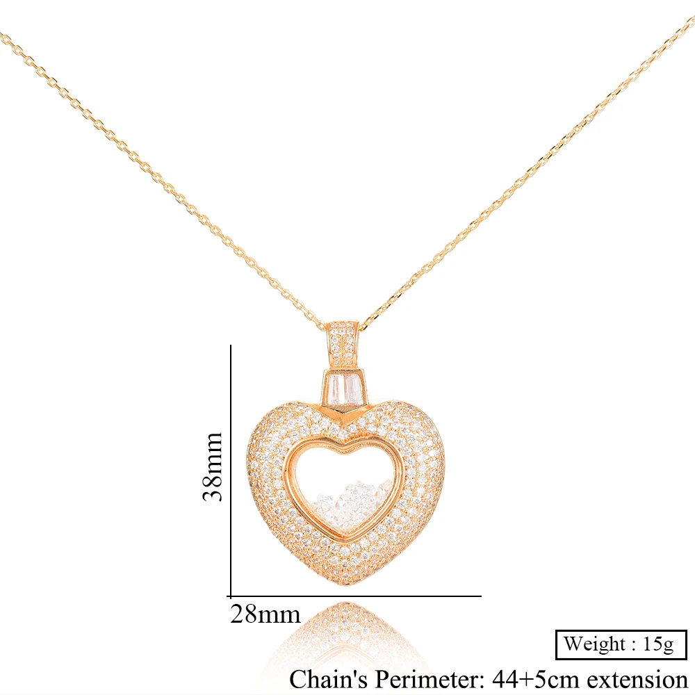 Цепочка с подвеской в виде сердца фианитом 2020|Ожерелья подвеской| |