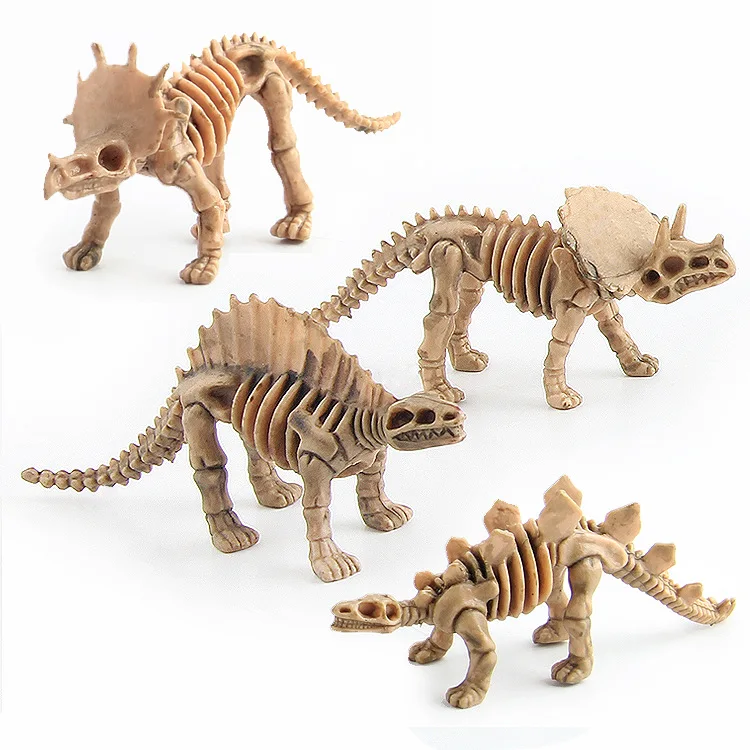 

12pcs/lot Dinosaur Fossil Skeleton Figures Jurassic Assorted T-Rex Bones Educational Model Toys For Children Ornaments Simulate