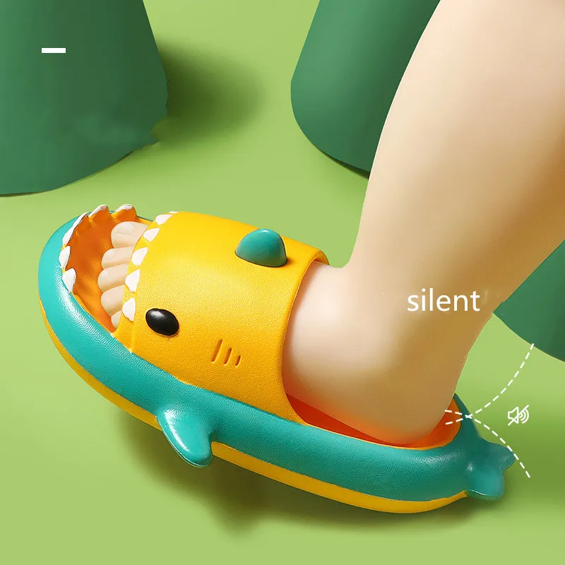 

2021 New Summer Slippers Lovely Shark Shape Slides Outdoor Women Shoes Kids Children Flip Flops Men Couples Cartoon EVA