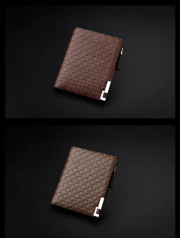 

Men's printed business WALLET business leisure 3-section zipper horizontal enterprise wallet European and American retro fashion