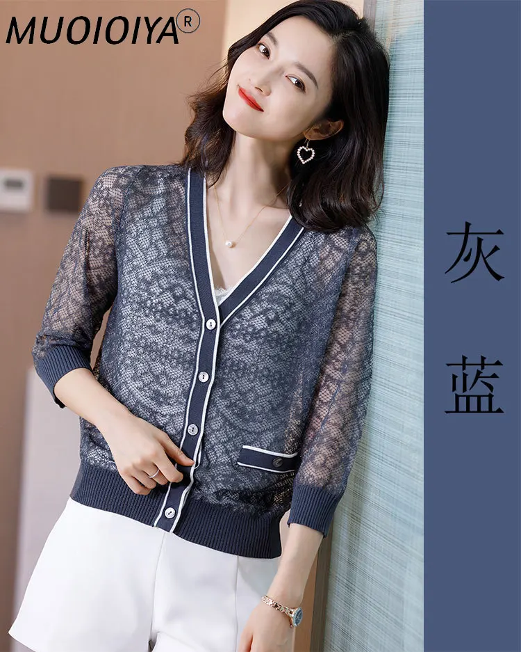 

Shrugs Women Knitted Lace Outerwear Casual Thin Spring Summer Clothes Loose Boleros Shrug Cardigan Jacket Top Ladies Knitwear