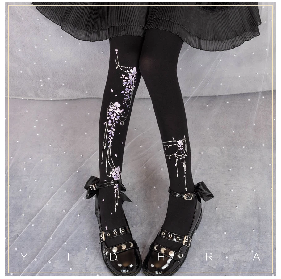 

Wisteria witch original lolita luxuriant printing printed tights socks