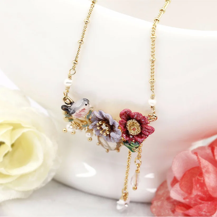 Сочный виноград ручная роспись Эмаль Глазурь ожерелье ювелирные изделия зимний