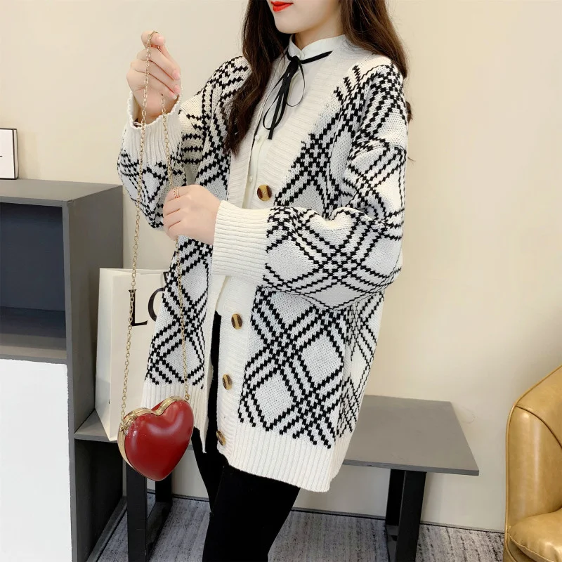 

Cmaz Real Shot Lazy Sweater Cardigan Women Coat Autumn and Winter New