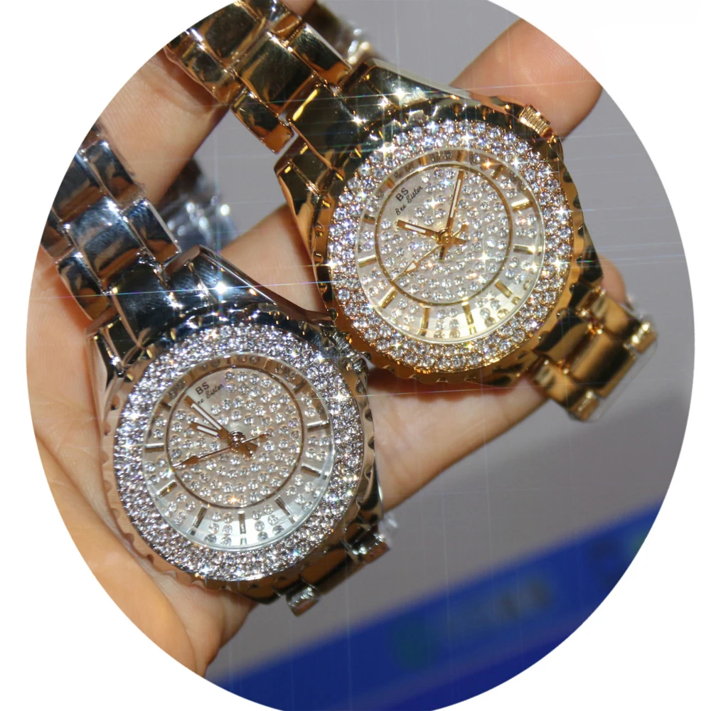2022 New Fashion Womens Watches Top Brand Luxury Diamond Wrist Watches Gold Stainless Steel Waterproof Casual Dress Ladies Watch images - 6