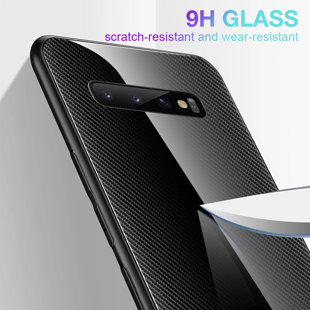 Модный градиентный чехол-накладка из закаленного стекла для Samsung Galaxy S10 S9 S8 Plus Note 8