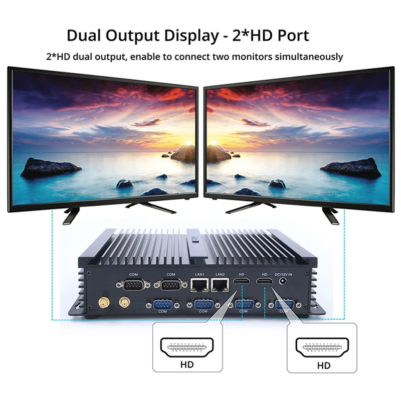 Промышленный ПК i7 4500U i3 4010U 6 RS232 COM мини настольный windows 10 Core 5500U Celeron 2955U Миниатюрный