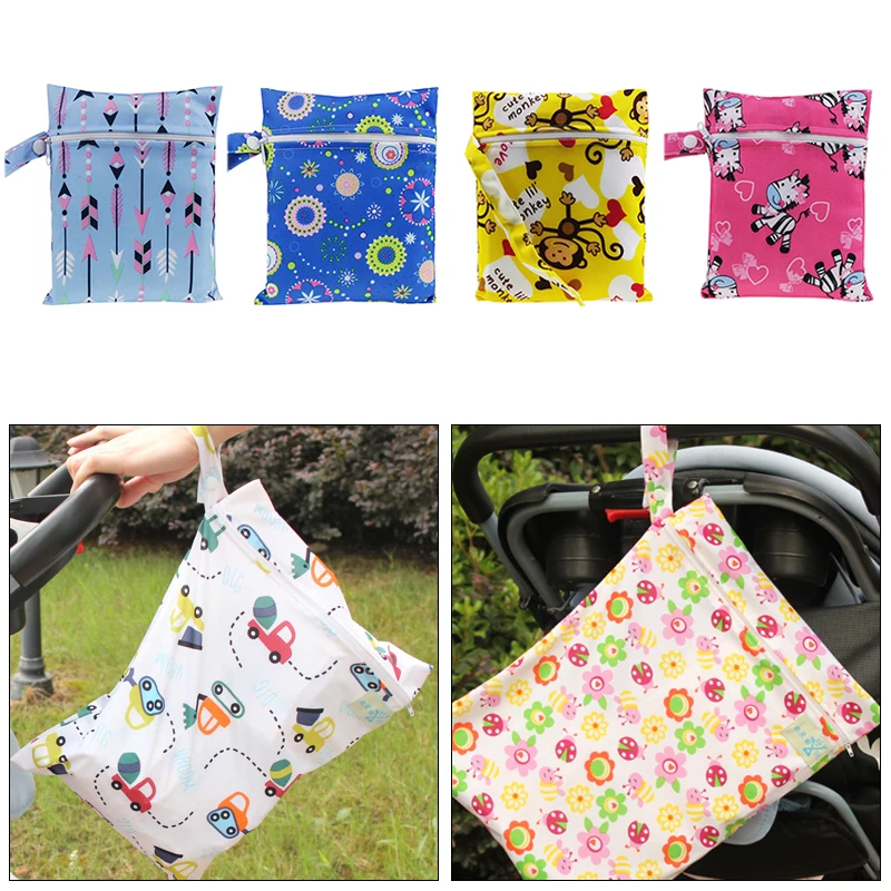 Водонепроницаемый многоразовый влажный мешок с напечатанным карманом для