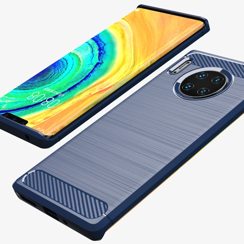 

Case For Mate 30 Pro Soft TPU Shockproof Cover Carbon Fiber Texture Brushed Cases For Huawei Mate 30 Mate30 Pro Case Coque