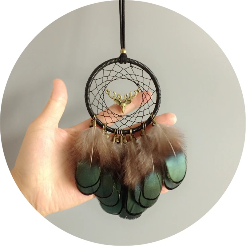 Mini Dream Catcher With Natural Feather Dreamcatcher Wind Chime Hanging | Дом и сад