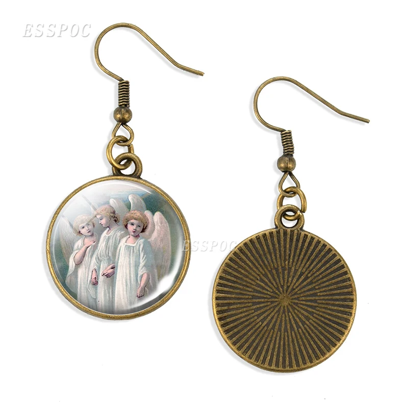 Висячие серьги в виде Святой Девы Марии ST JUDE стеклянный кабошон подвеска из