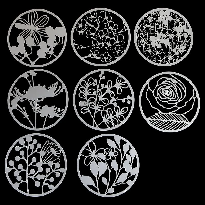 8 шт. круглые решетки для рисования Детские трафареты картин сделай сам бумага