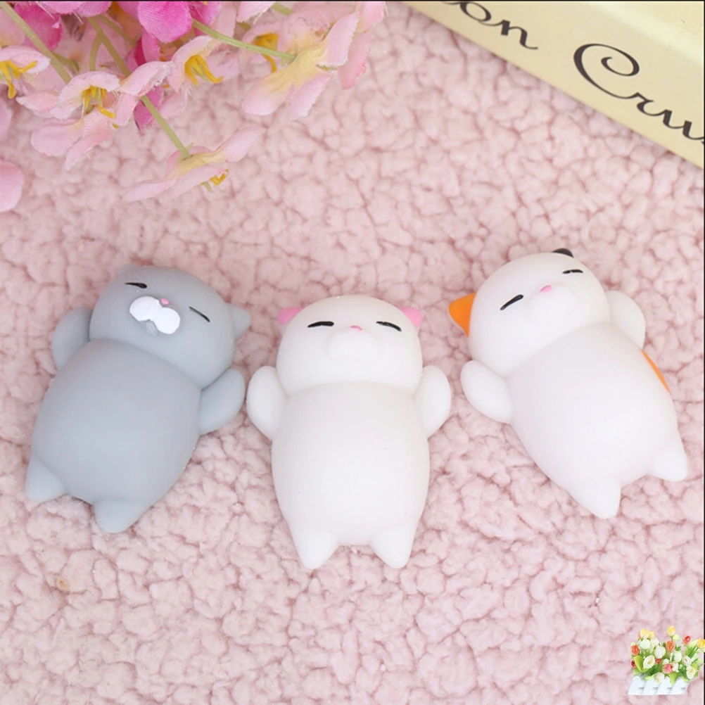 Healing Fun Kawaii Kids Adult Toy Mochi Cute Squishy Stress Reliever For Phone Case Straps Cat Squeeze | Мобильные телефоны и