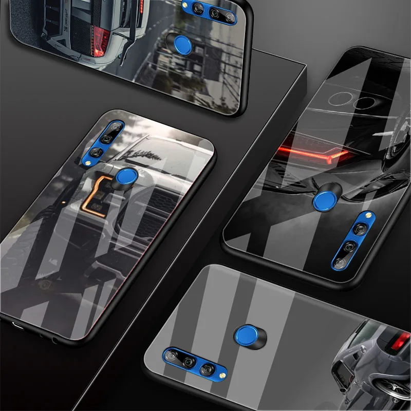 Спортивные автомобили мужские мужские чехлы из закаленного стекла для Huawei honor 30 20 40 Lite 8 8X 9 10i Y6 Y7 Y9 2019 Prime Nova 5T.
