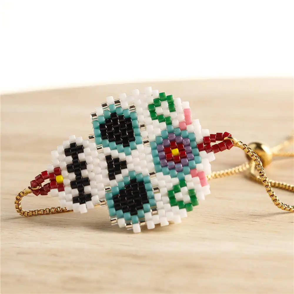 Go2boho Delica MIYUKI браслет мексиканский череп Pulseras Mujer Браслеты Женские Ювелирные изделия Etsy шикарная золотая цепочка из нержавеющей стали