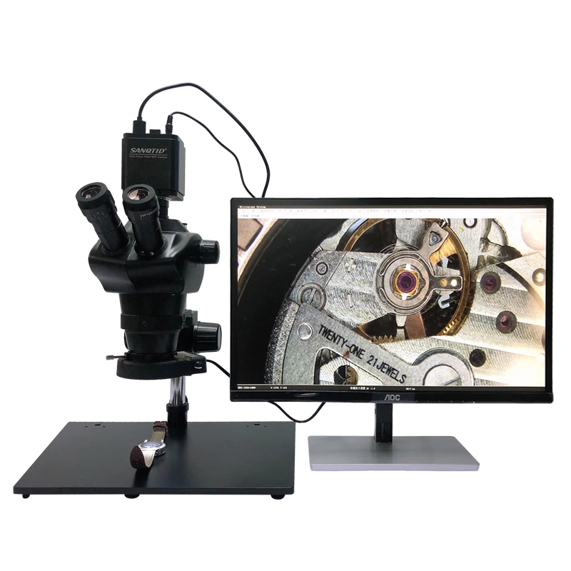 

8-50X connected zoom microscope trinocular camera HDMI HD imaging detection mobile phone repair
