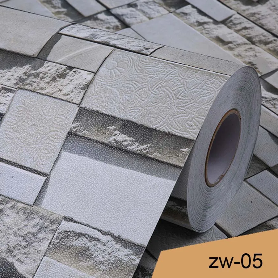ZW-05 Водонепроницаемая 3D стереонаклейки винтажная кирпичная текстура самоклеющиеся обои для гостиной спальни комнаты украшения стены стикеры - Цвет: ZW-05