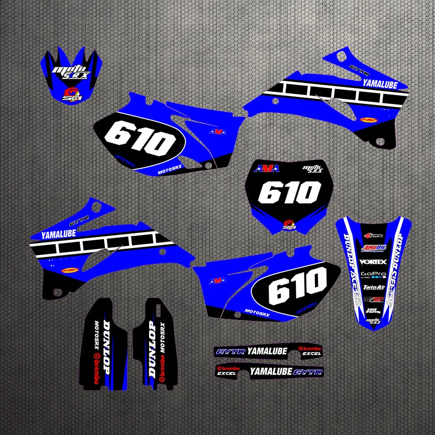 Бесплатные пользовательские наклейки 3M графические наборы для YAMAHA WRF250 WR250F 2007 2008