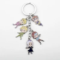 anime jojos bizarre adventure keychain cute figure kujo jotaro enamel bag pendant keyring fashion jewelry collection fans gift