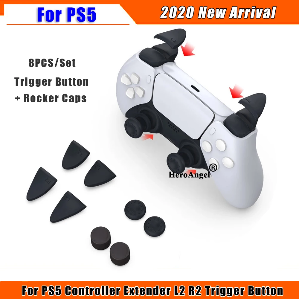 

8pcs/Set For PS5 Game Controller Trigger Key Protection Button Non-slip Rocker Cap PS5 Protection Caps