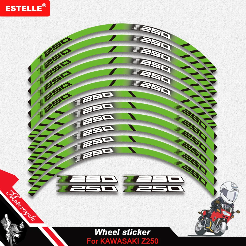 Светоотражающие Водонепроницаемые наклейки на передние и задние колеса для KAWASAKI