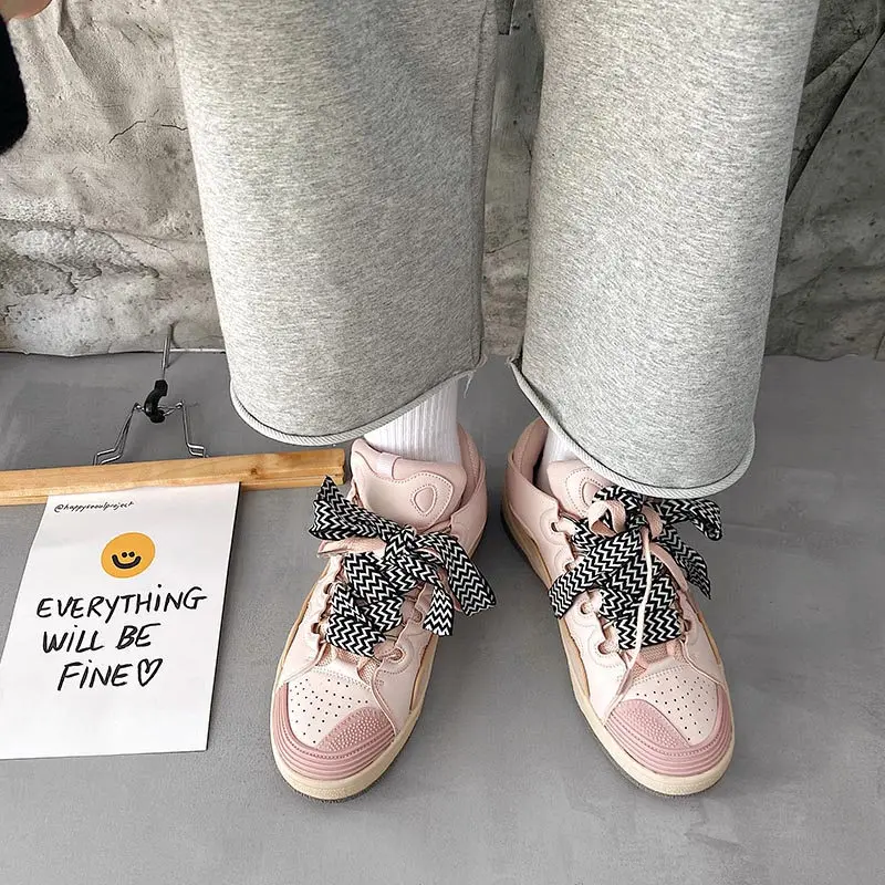 New Fashion Superstar Pink Sneakers Women Comfort Platform Women's Designer Sneakers Color Lace Cute Casual Board Shoes Women