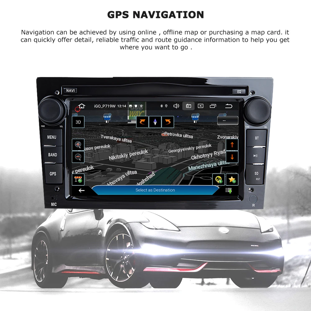 Автомагнитола 2DIN без DVD-плеера с GPS-навигацией и Android 10 для Opel Vectra C Zafira B Corsa D Astra H G J