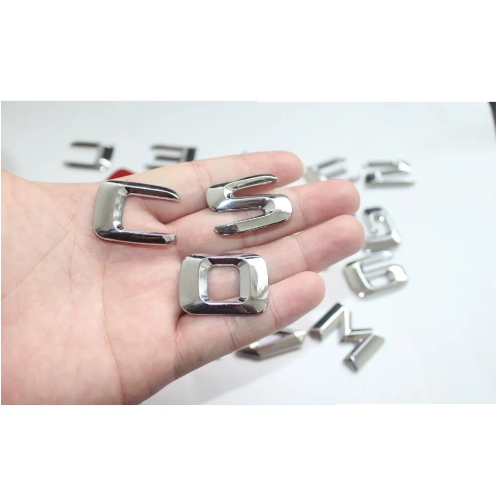 Хромированная наклейка на багажник автомобиля с буквами сзади и эмблемой для