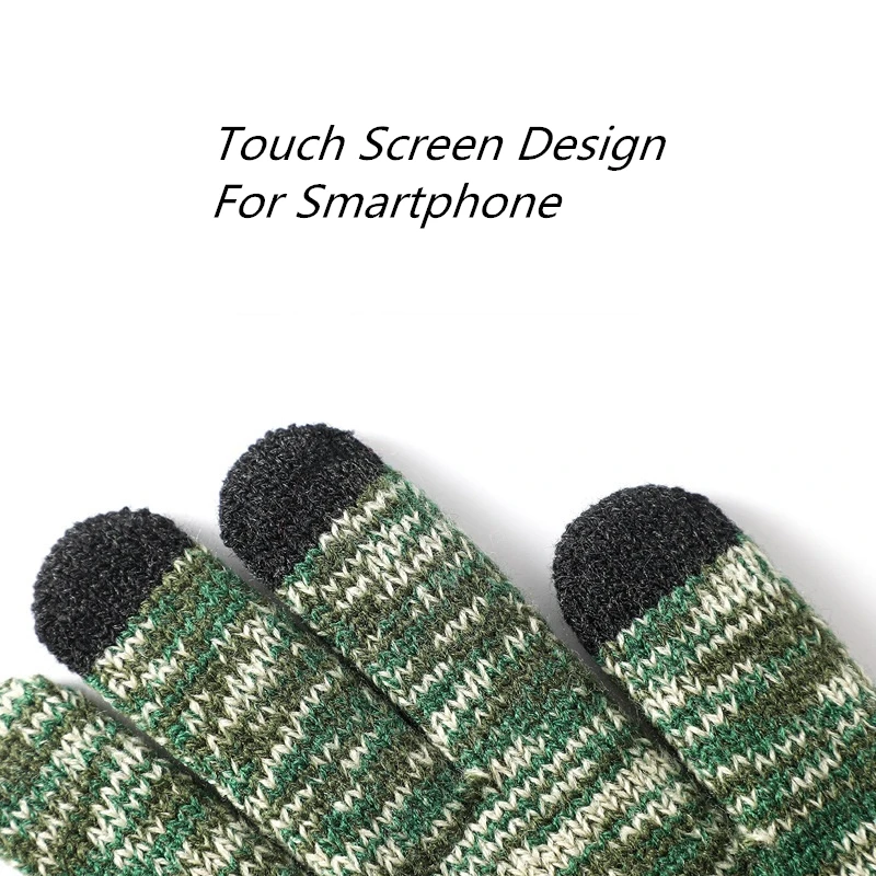 

Winter Men's Driving & Cycling Gloves Touch Screen Gloves Full finger Thermal Non-Slip Knitted Mitten Black Gloves Wrist Warmer