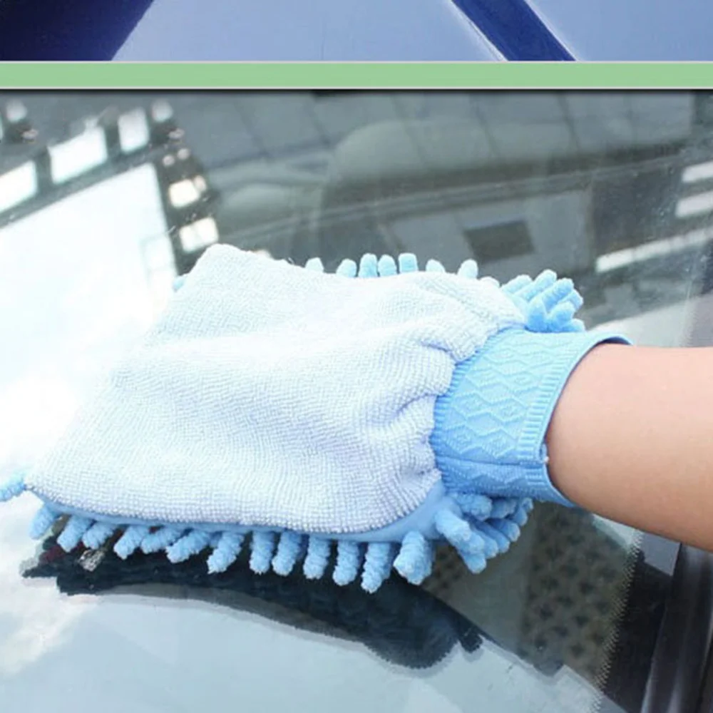

1PC Single Side Soft Chenille Car Auto Vehicle Washing Cleaning Glove Mitt Color randomised