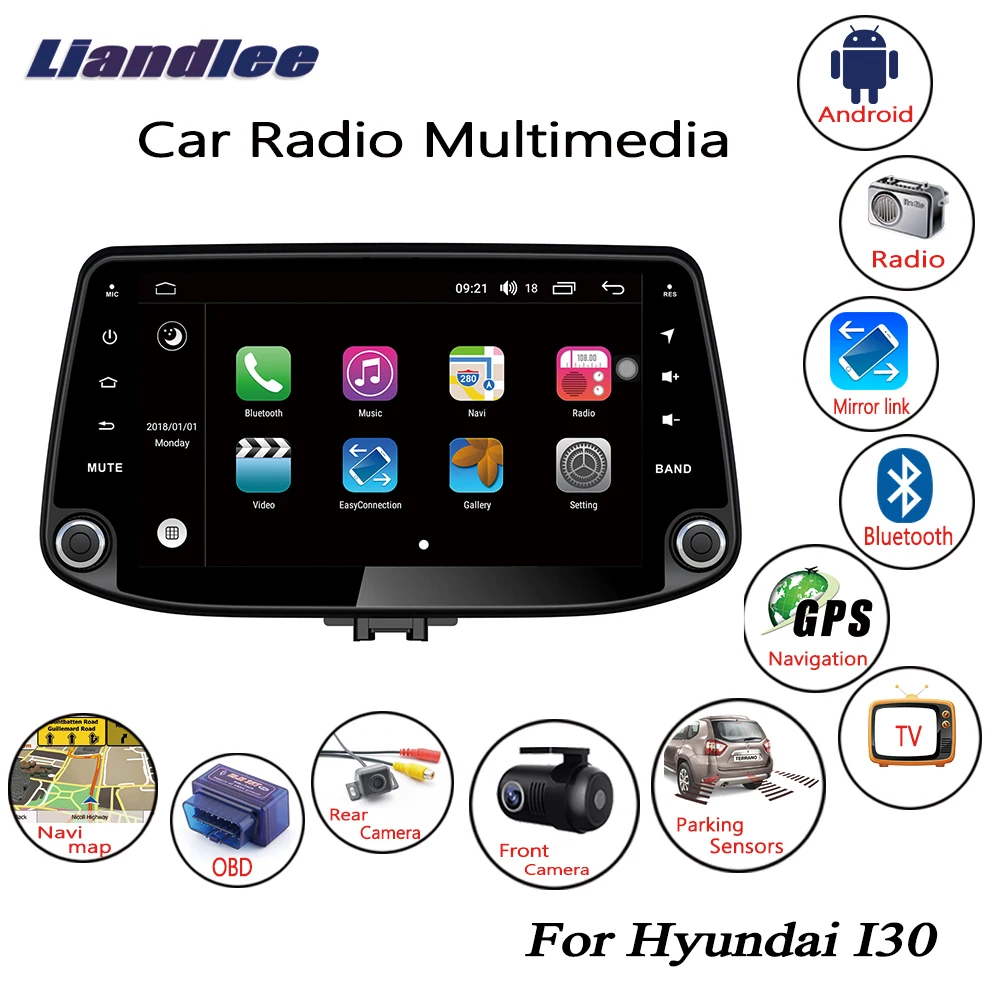 Liandlee для Hyundai I30 2017 ~ 2018 Android автомобильный Радио плеер GPS Navi навигация карты камера