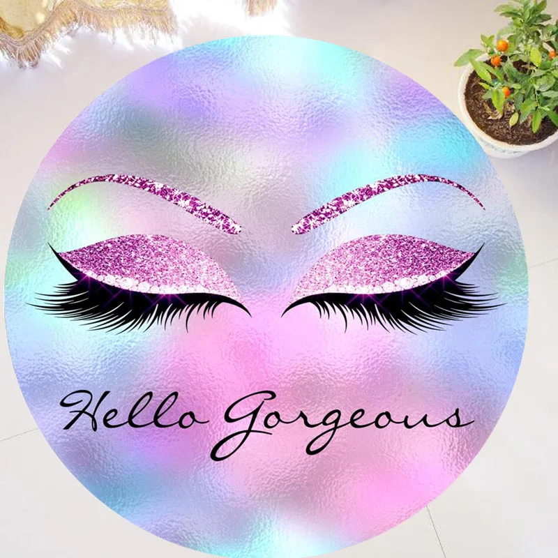 Милый мультяшный круглый ковер для ресниц и детской комнаты современный зоны