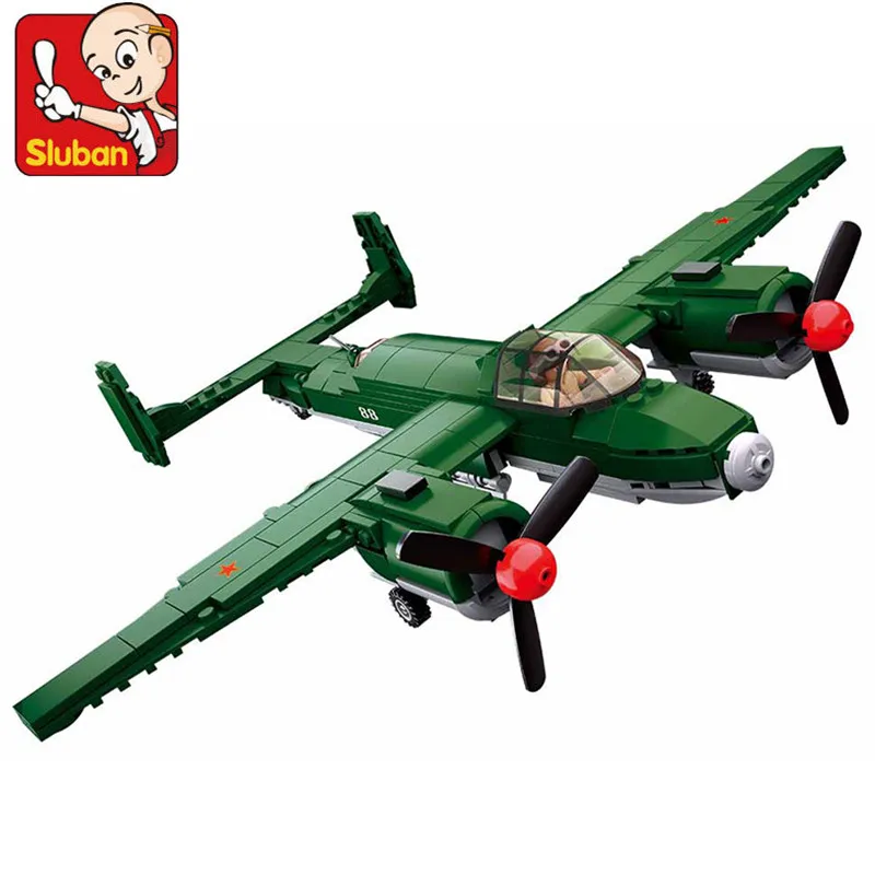

Новинка 2 мировая война, военная армия, Советский Союз, модель бомбардировщика, боец, строительные блоки, классические детские игрушки