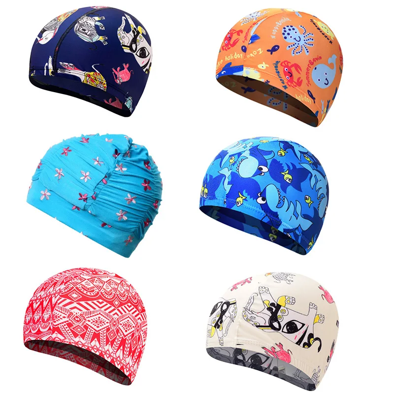 Водонепроницаемые Популярные Детские эластичные кепки для плавания с