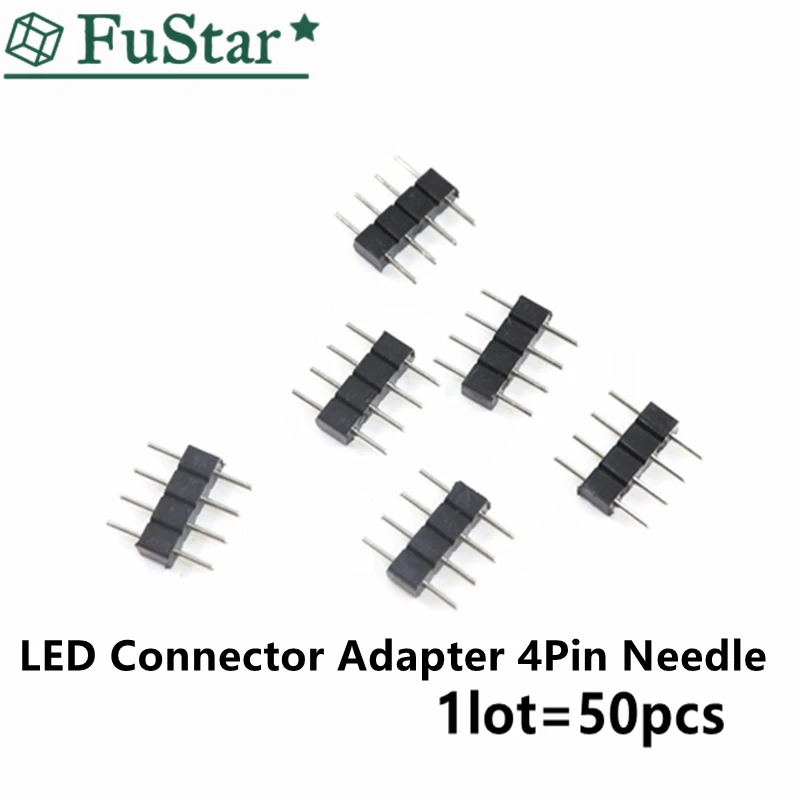 50 шт./лот светодиоидный коннектор адаптер 4Pin иглы мужской тип двойной цвет в