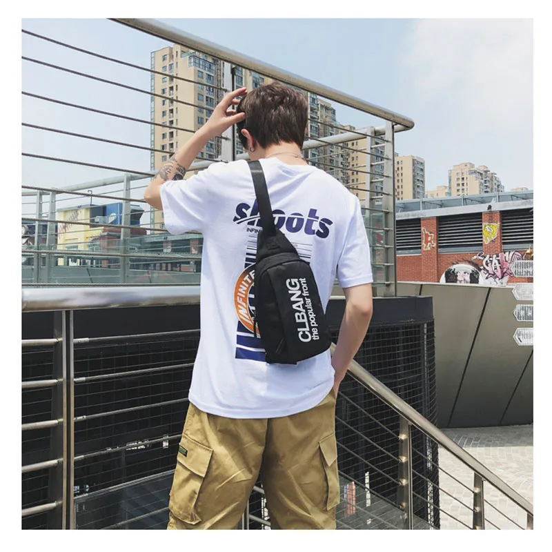 

YoReAi Hot Sale Oxford Men Casual Fashion Chest Sling Bag Design One Shoulder Bag Letter Cross body Bag Male Couple Cool Bolsas
