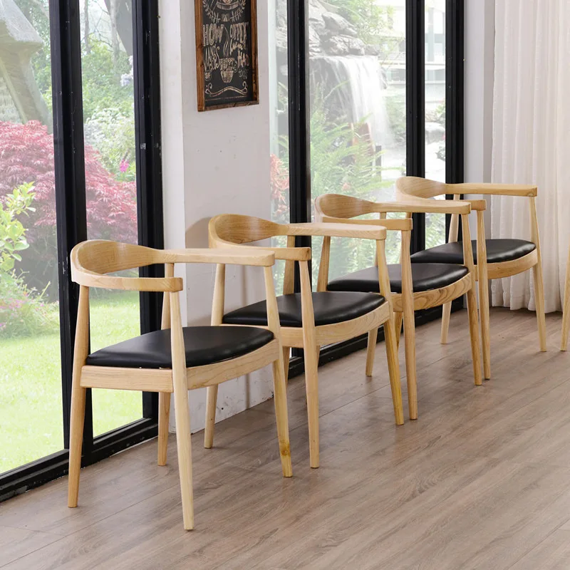 Современные скандинавские обеденные стулья из твердой древесины