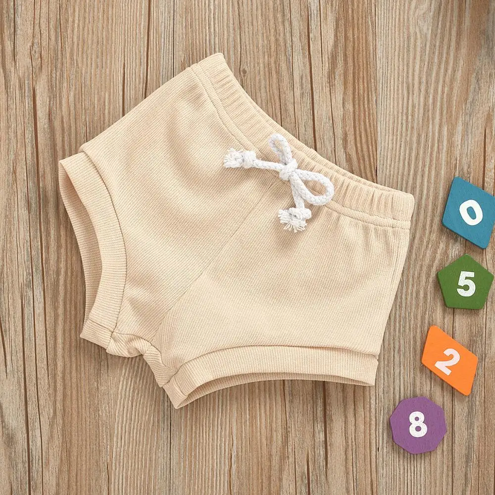 

Baby Girl Summer Clothes For Babies Solid Cotton Baby Clothing Sets 2Pcs Vest Top Shorts Set O-Neck Overalls Costume 3Color