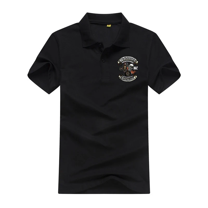 

New Polo Shirt Men Cotton Summer Shirt Short-sleeve Poloshirts Fashion Skull Dots Print Camisa Tops Tees