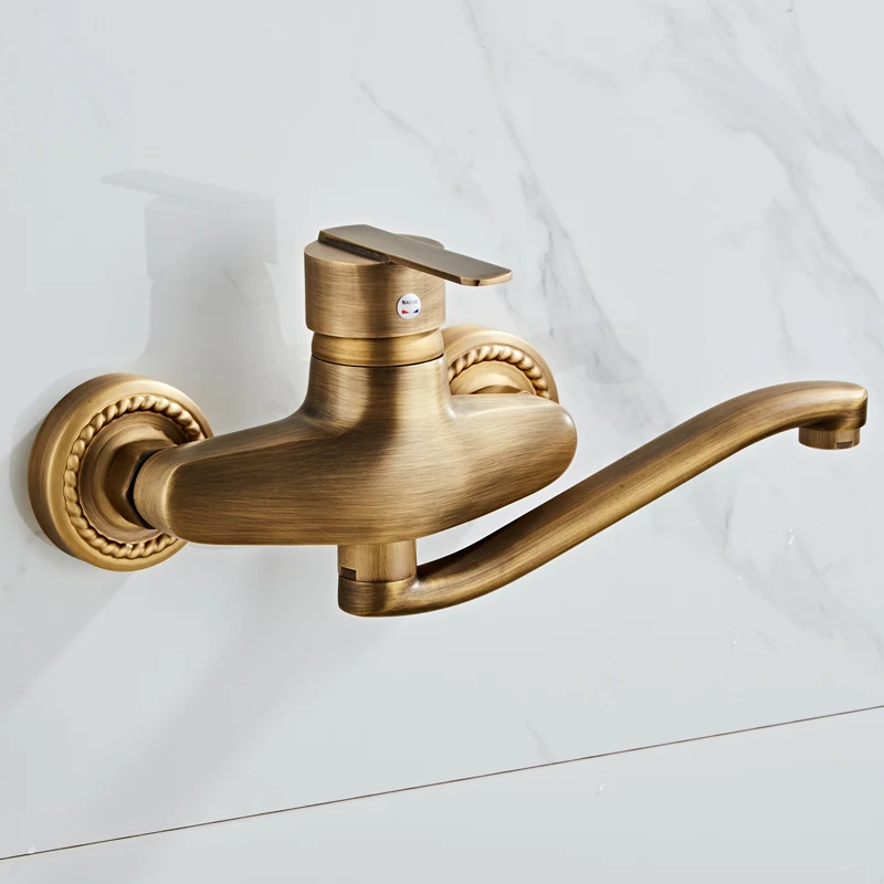 Смесители для кухни медные в стену раковины bibcock европейские антикварные